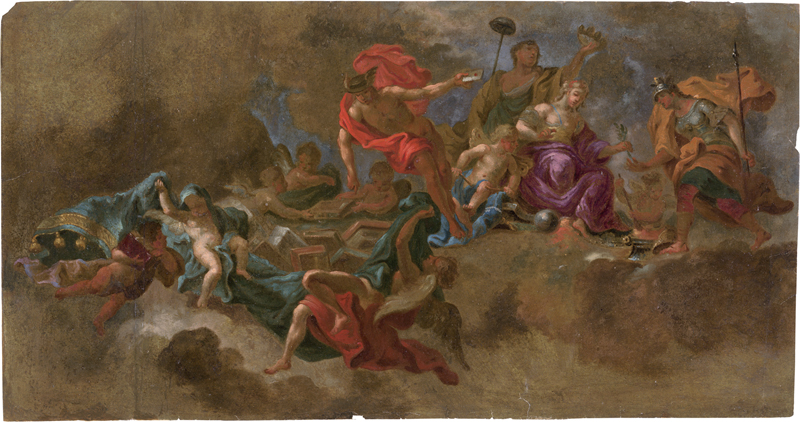 Lot 6041, Auction  127, Gran, Daniel - Werkstatt, Merkur mit dem Büchersatz, die Friedensgöttin und Pallas Athene.