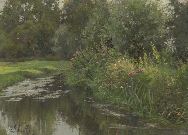 Lot 6127, Auction  127, Deutsch, um 1900. Sommerstimmung an einem Bachlauf