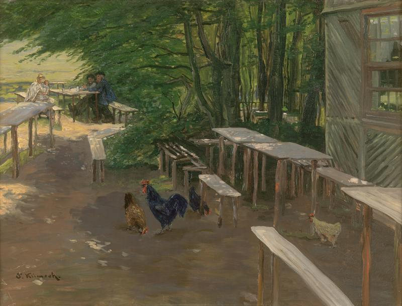 Lot 6142, Auction  127, Klimsch, Paul, Sommergarten eines Ausflugslokals mit Gästen