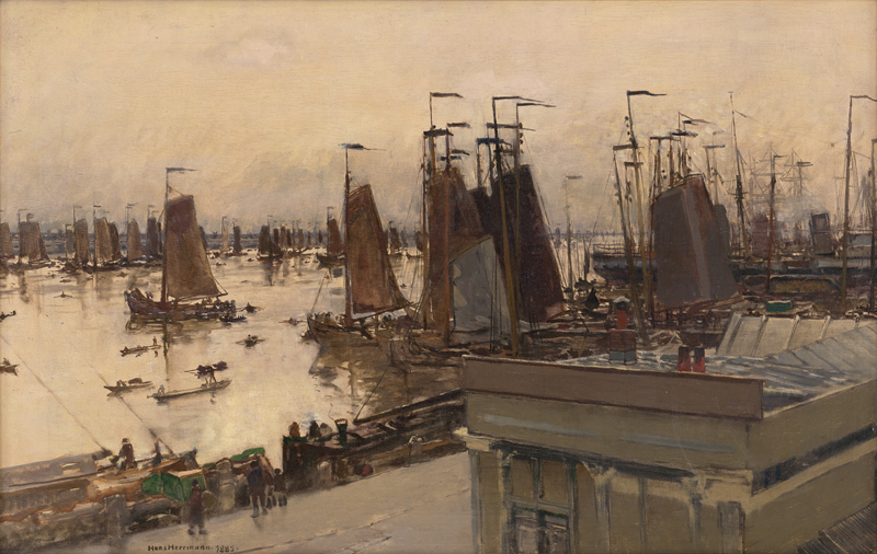Lot 6151, Auction  127, Herrmann, Hans, Fischerboote im Hafen von Amsterdam