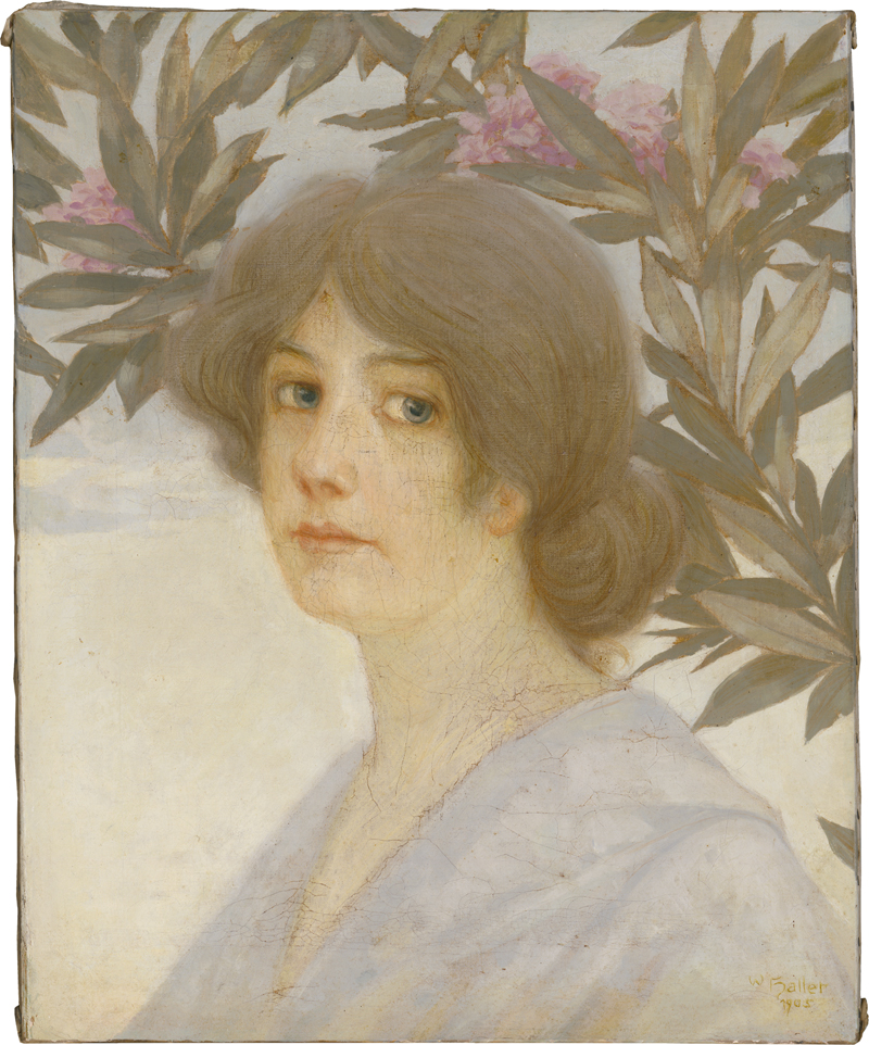 Lot 6157, Auction  127, Haller, Wilhelm, Bildnis einer jungen Frau mit Oleander