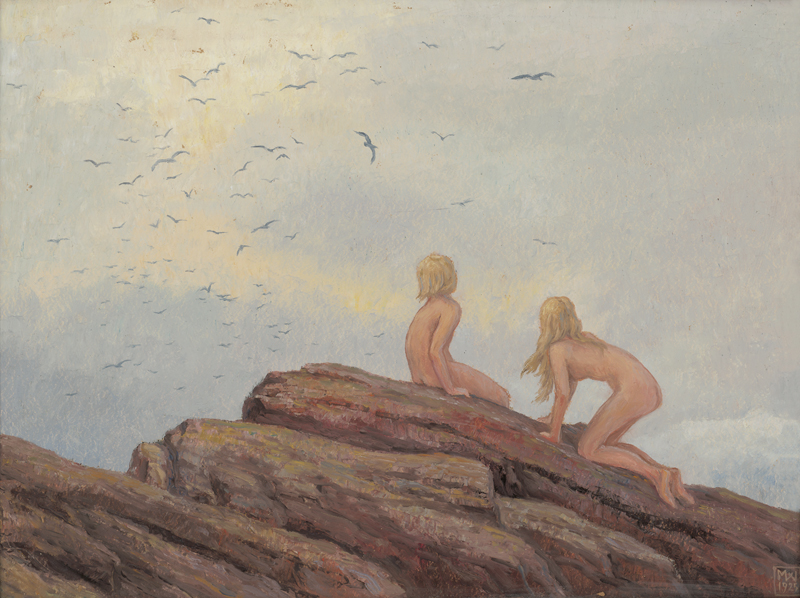 Lot 6186, Auction  127, Weidemann, Magnus, "Möwenschwarm", Felsenkliff bei Morsum, Sylt