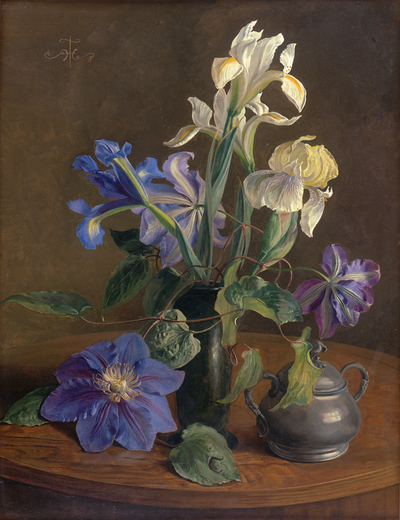 Lot 6191, Auction  127, Frank, Hans, Stillleben mit Clematis und Iris