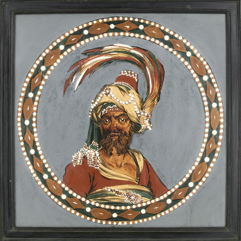 Lot 6319, Auction  127, Französisch, 19. Jh. . Sultan mit Fes  und Feder geschmücktem Turban