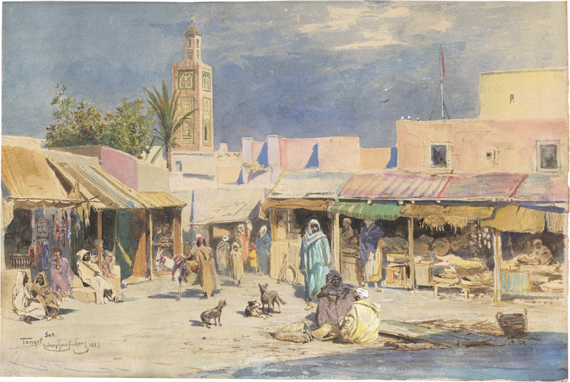Lot 6332, Auction  127, Fischer, Ludwig Hans, Im Souk von Tanger