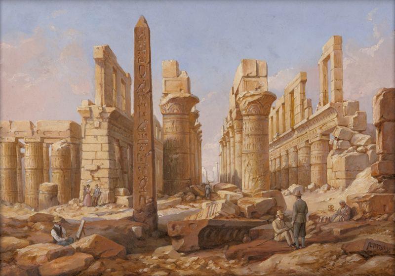 Lot 6350, Auction  127, Französisch oder Italienisch, um 1900. Die Ruinen von Karnak bei Luxor in Theben