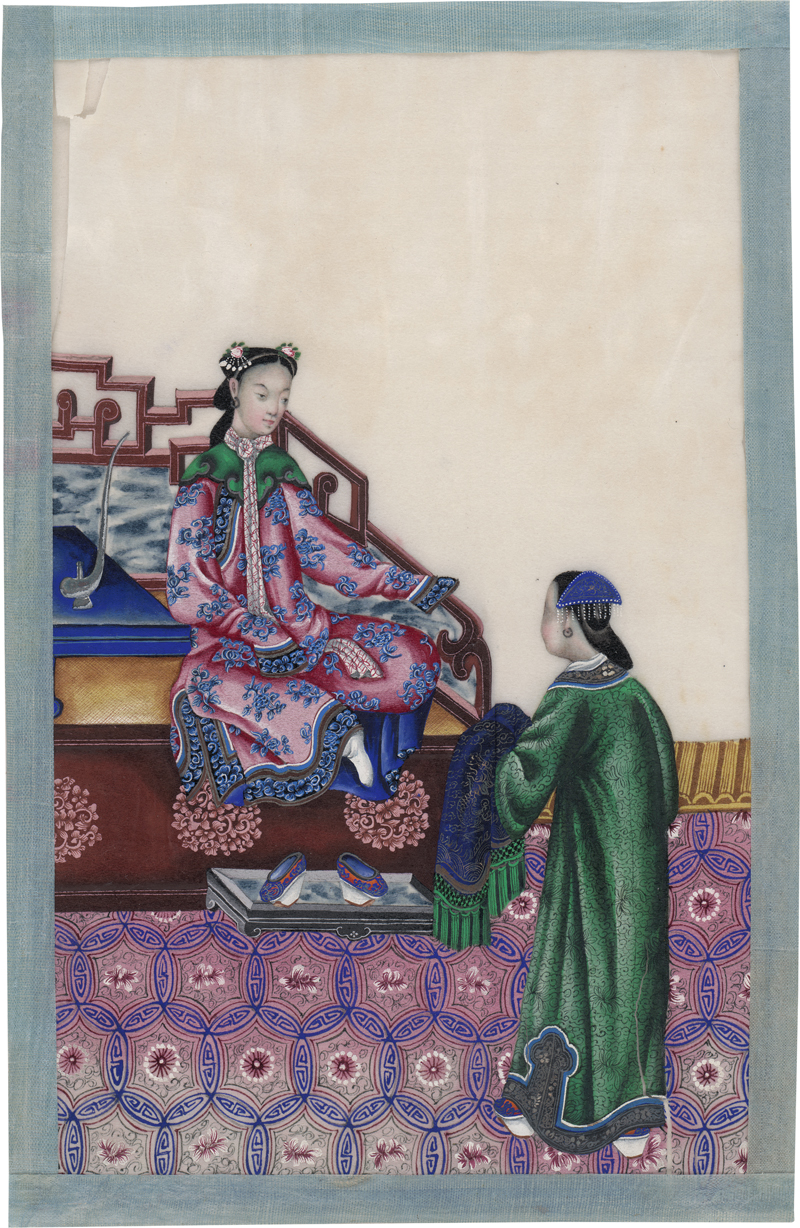 Lot 6408, Auction  127, China, 19. Jh. . Herrscherin mit junger Hofdame aus der Qing-Dynastie