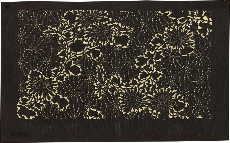 Lot 6425, Auction  127, Katagami, Chrysanthemenblüten und Ranken