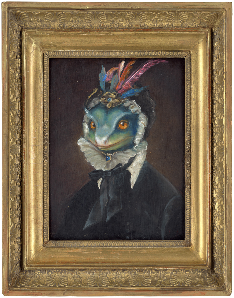 Lot 6430, Auction  127, Deutsch, 19. Jh. und später. "Madame": Portrait mit Echsenkopf