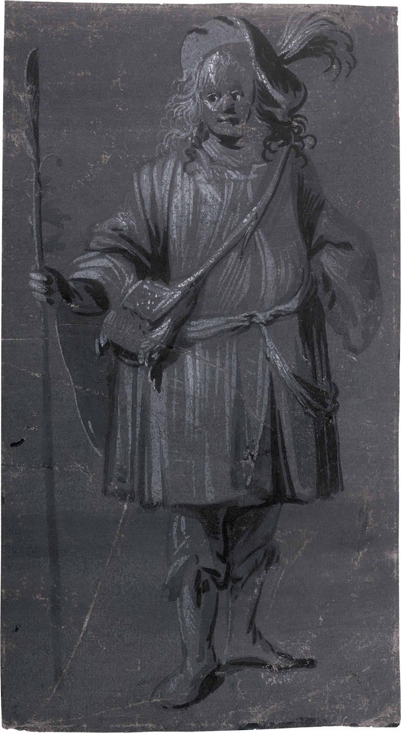 Lot 6530, Auction  127, Hamburger Schule, 17. Jh. Stehender Edelmann mit Federhut und Stab