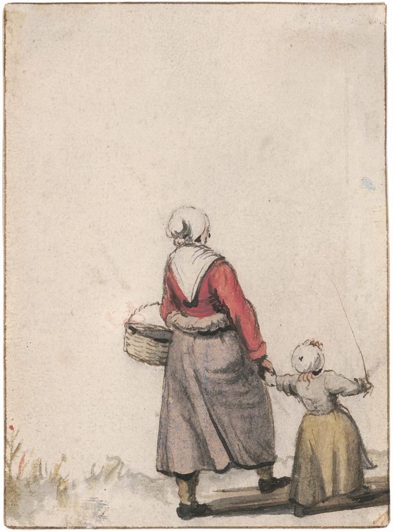 Lot 6533, Auction  127, Brakenburgh, Richard, Eine Mutter ihre kleine Tochter an der Hand führend
