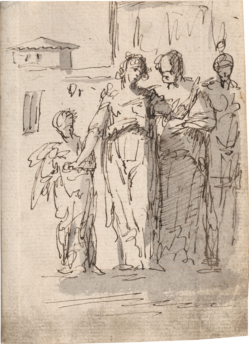 Lot 6551, Auction  127, Venezianisch, 18. Jh. Vier stehende Figuren in antiken Gewändern, darunter ein Soldat