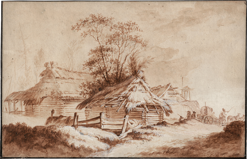 Lot 6576, Auction  127, Le Prince, Jean-Baptiste, Gehöft mit Bauern und einem Karren