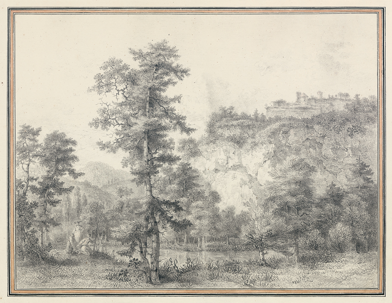 Lot 6589, Auction  127, Thiele, Johann Alexander - zugeschrieben, Elbtallandschaft mit rastender Anglerfamilie