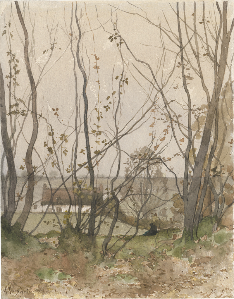 Lot 6675, Auction  127, Harpignies, Henri Joseph, Herbstliche Landschaft mit einem Bauerngehöft