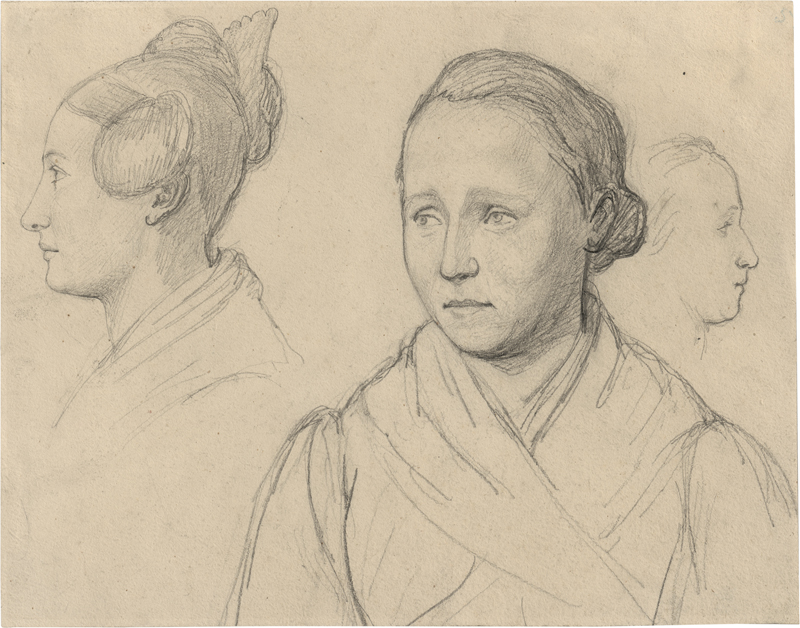 Lot 6692, Auction  127, Wasmann, Friedrich, Studienblatt mit zwei weiblichen Portraits