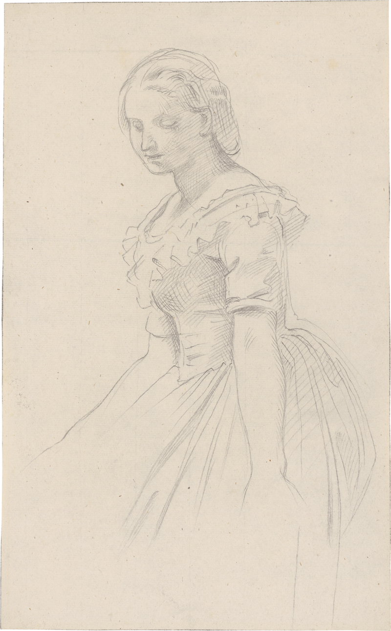 Lot 6698, Auction  127, Schwind, Moritz von, Studie einer jungen Frau, den Blick gesenkt