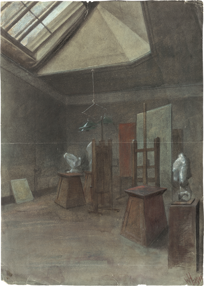 Lot 6713, Auction  127, Hammer, Walter Julius, Das Atelier des Künstlers in Leipzig