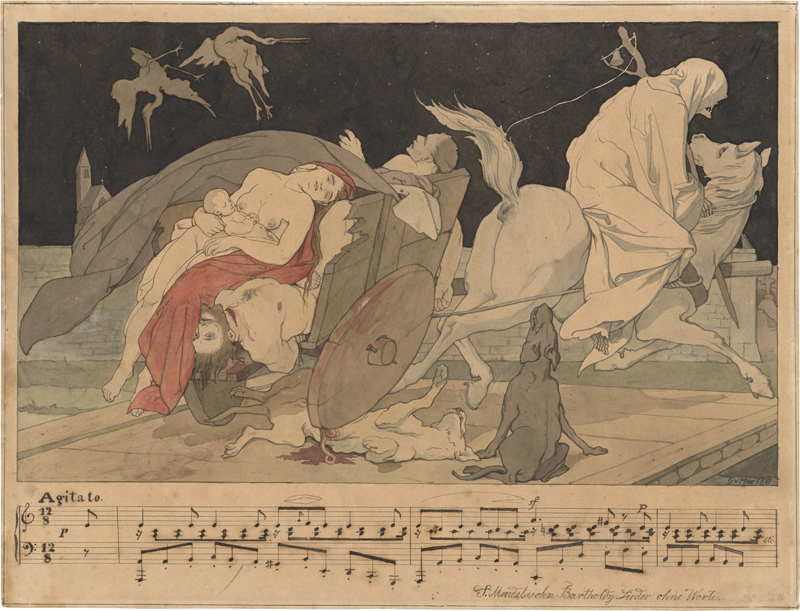 Lot 6733, Auction  127, Max, Gabriel Cornelius von, Illustration zu Mendelssohns "Lieder Ohne Worte": Der Tod
