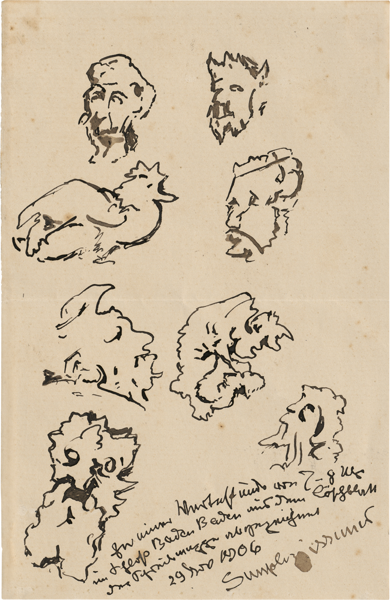 Lot 6737, Auction  127, Thoma, Hans, Karikaturköpfe 