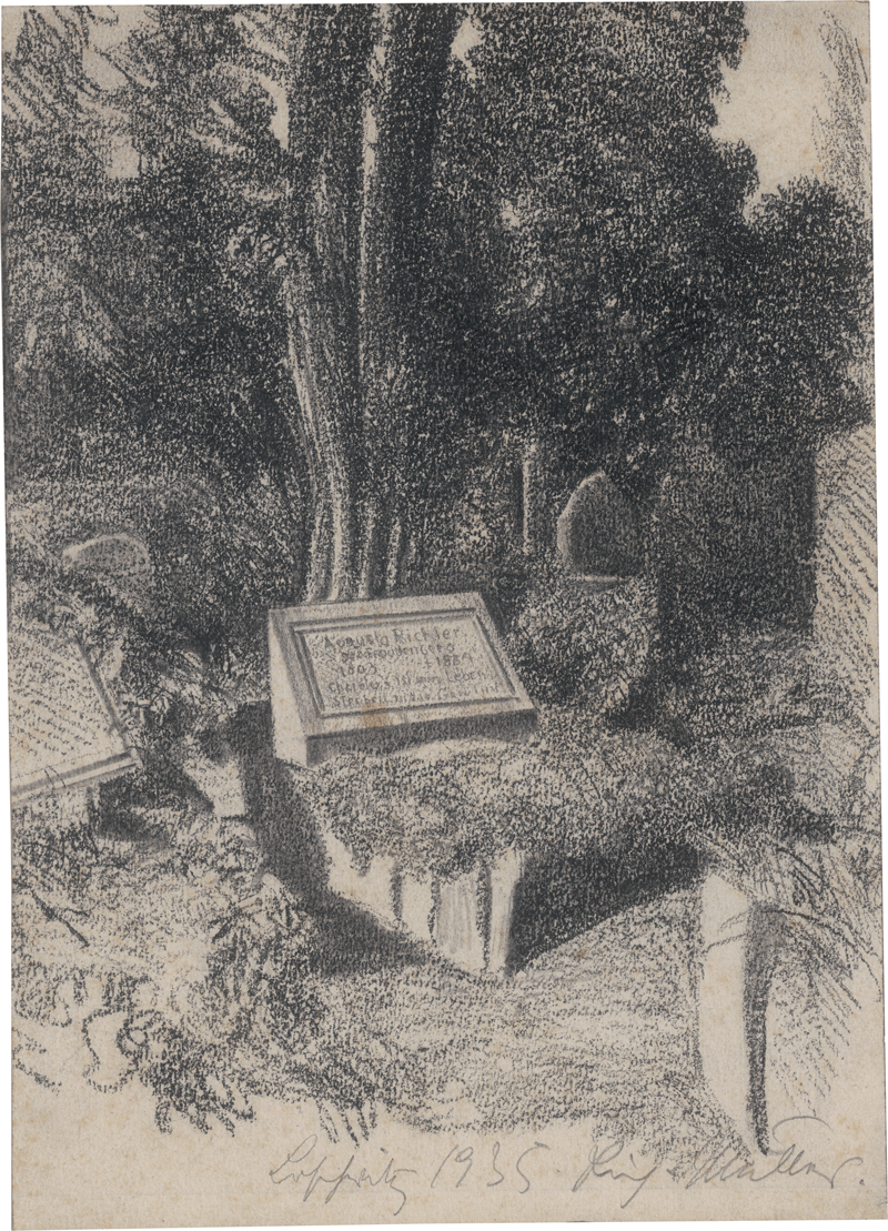Lot 6747, Auction  127, Müller, Richard, Das Grab von Auguste Richter auf dem Loschwitzer Friedhof