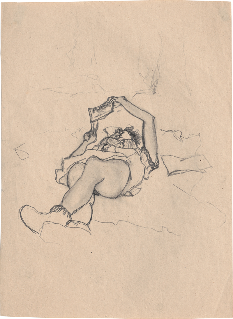 Lot 6929, Auction  127, Rainer, Arnulf, Liegende Frau, lesend (Maria Lassnig?)