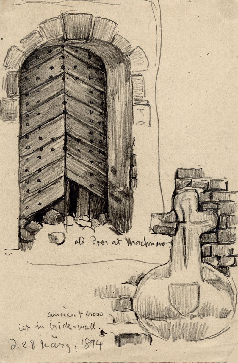 Lot 7002, Auction  127, Feininger, Lyonel, Old Door at Machnow, Ancient Cross Let in Brick-Wall