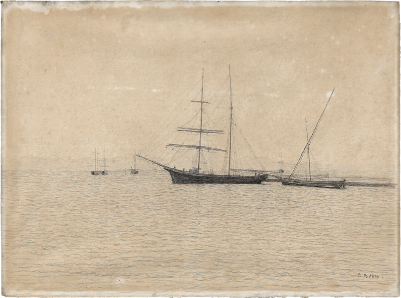 Lot 7010, Auction  127, Baum, Paul, Ankernde Segelschiffe und Fischerboote im Mittelmeer