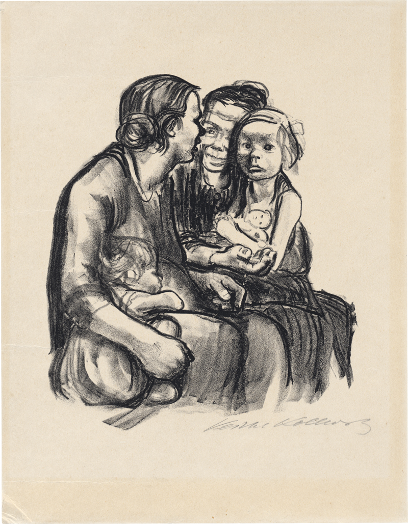 Lot 7044, Auction  127, Kollwitz, Käthe, Zwei schwatzende Frauen mit zwei Kindern