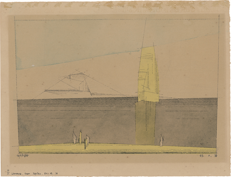 Lot 7102, Auction  127, Feininger, Lyonel, Ohne Titel (Meereslandschaft mit gelbem Segelboot und Insel)