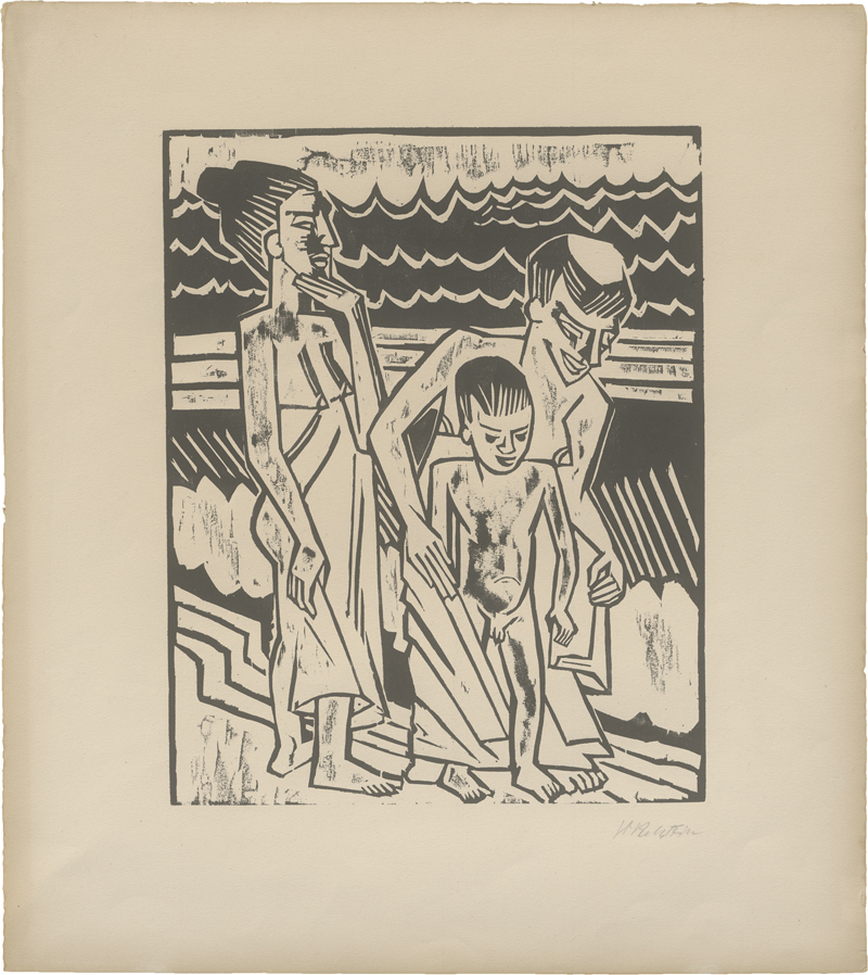 Lot 8100, Auction  127, Pechstein, Hermann Max, Badende mit Kind