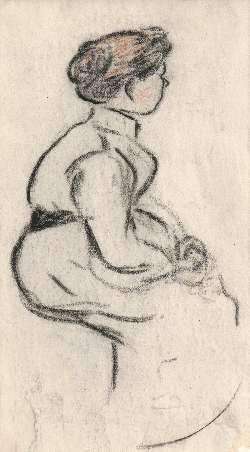 Lot 8134, Auction  127, Zille, Heinrich, Sitzende im Profil nach rechts