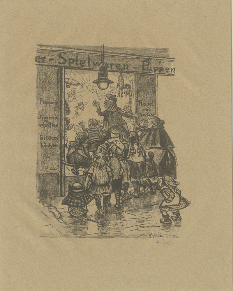 Lot 8144, Auction  127, Zille, Heinrich, Vor dem Weihnachtsladen (B)