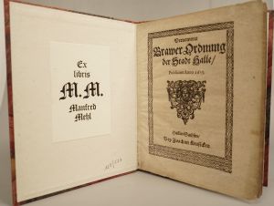Los 523 - Vernewerte Brawer Ordnung der Stadt Halle - Publiciret Anno 1615 - 3 - thumb