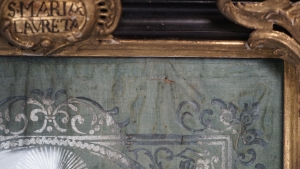 Los 1187 - S. Maria Laureta - Seidenmalerei mit in Silber und Farben auf dunkelgrünem Grund.  - 8 - thumb