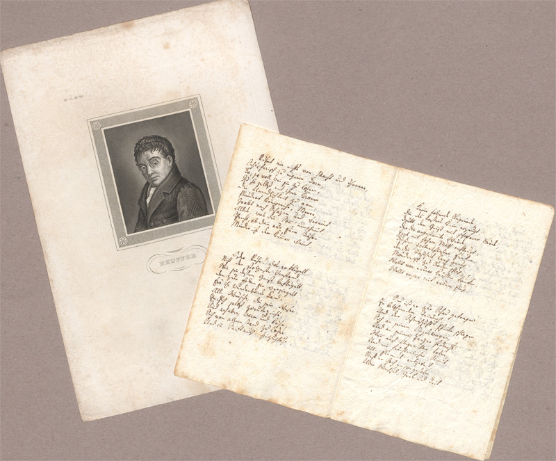 Lot 2393, Auction  128, Neuffer, Christian Ludwig, Signiertes Gedichtmanuskript. Wohl um 1830
