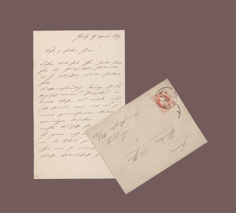 Lot 2405, Auction  128, Sacher-Masoch, Leopold Ritter von, Brief mit Umschlag an Theodor Rother in Leipzig. 1879