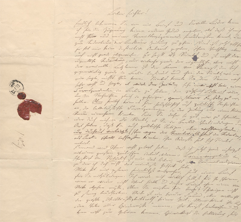 Lot 2407, Auction  128, Sallet, Friedrich von, Brief an Ludwig Eichler über die Breslauer Zeitung. 1839