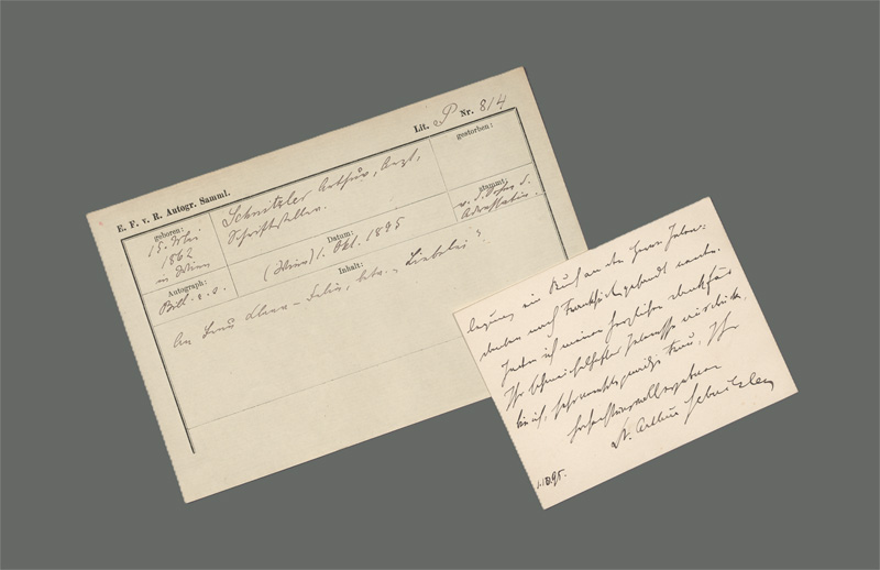 Lot 2417, Auction  128, Schnitzler, Arthur, Briefkarte an Hermine Claar-Delia über sein Drama "Liebelei". 1895