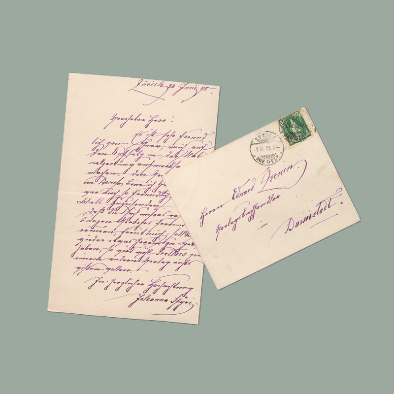 Lot 2430, Auction  128, Spyri, Johanna, Brief an den Verleger Zernin in Darmstadt. Zürich 1895