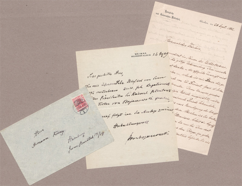 Lot 2446, Auction  128, Dziatzko, Karl, Brief an eine Schriftstellerin. 1882 + Beigabe