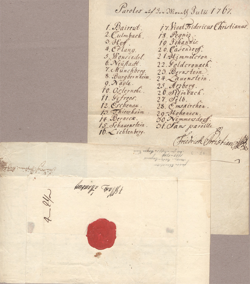 Lot 2463, Auction  128, Friedrich Christian, Markgraf von Brandenburg-Bayreuth, Brief an einen Fürsten in Hamburg. 1750