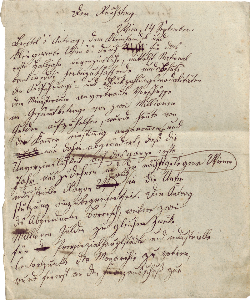Lot 2490, Auction  128, Tausenau, Carl, Politisches Manuskript mit Unterschrift. Wohl 1848
