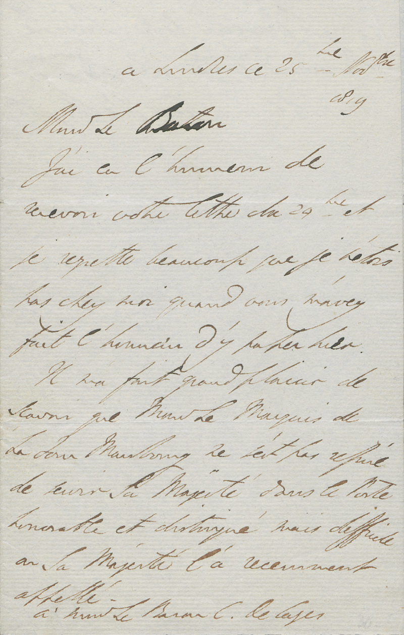 Lot 2494, Auction  128, Wellington, Arthur Wellesley Herzog von, Brief an einen Baron. London 1819